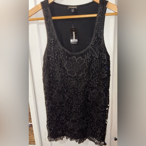 Bohemian Indie Whimsigoth  Dark Floral Lace Tank Top Blouse Small NWT - Picture 1 of 6